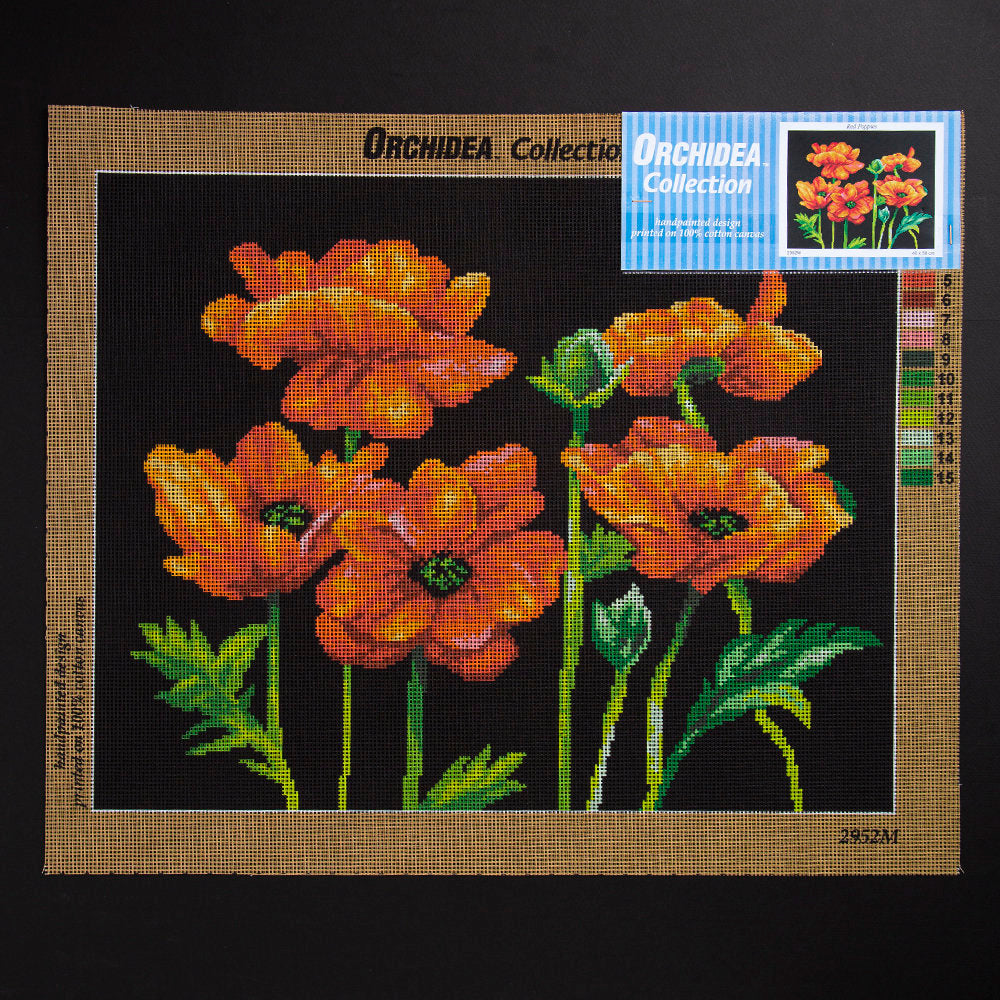 ORCHİDEA 40 x 50 cm Turuncu Gelincikler Baskılı Goblen 2952M